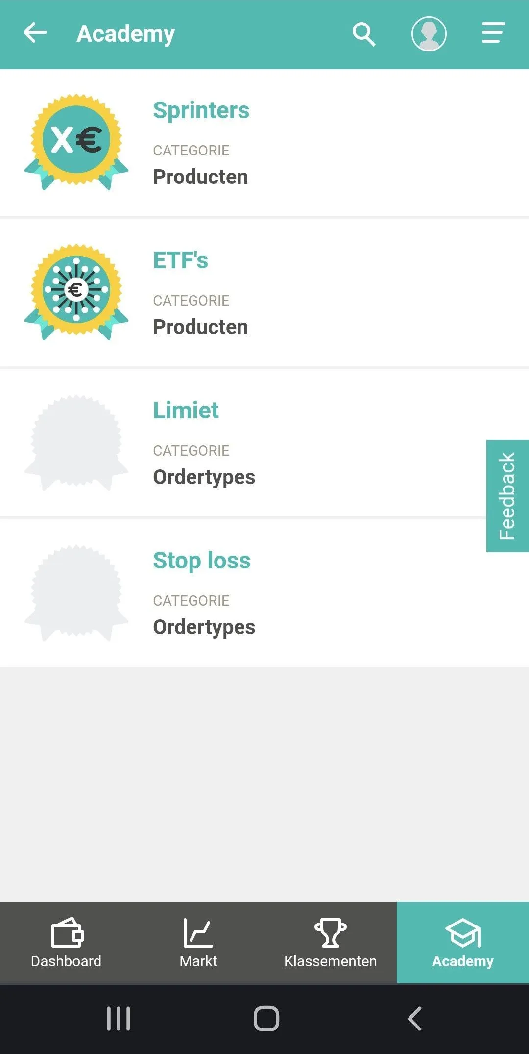 Trading game academy mobile